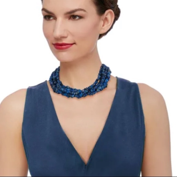Sterling Ross & Simons Lapis Torsade Necklace - Picture 1 of 17